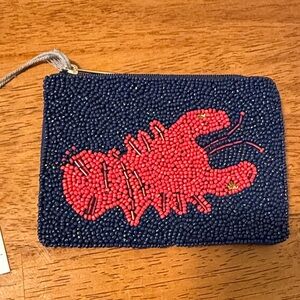 a new day Navy and Red Beaded Lobster Clutch
